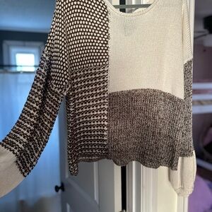 Women's Black and White Sweater